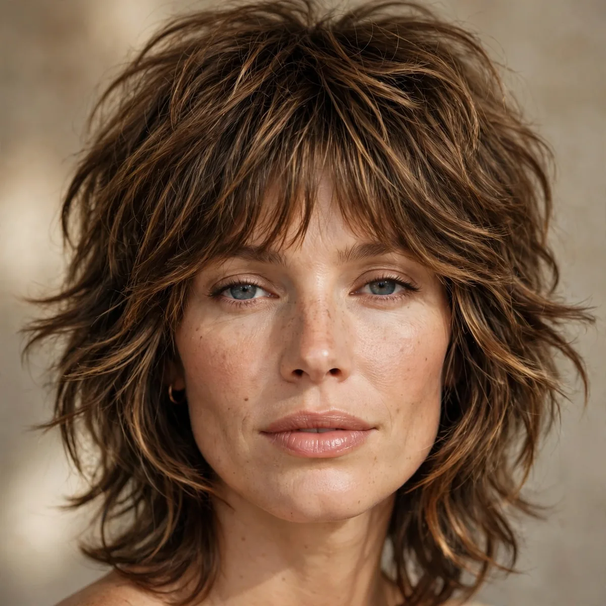 Retro 70s inspired shag haircut