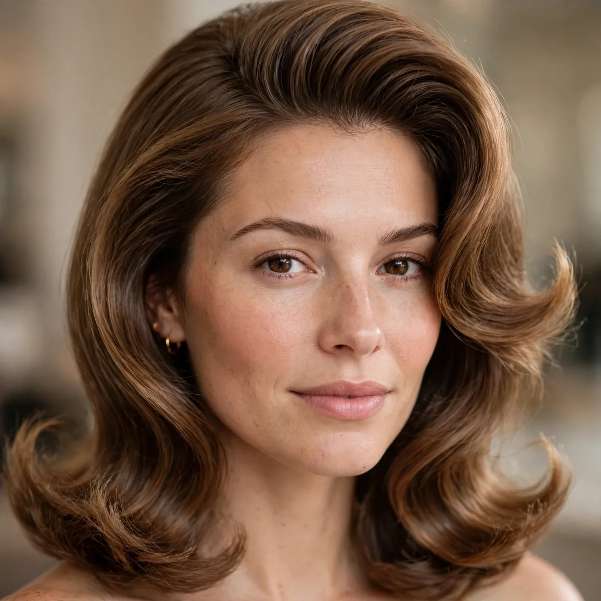 Polished blowout with flipped ends