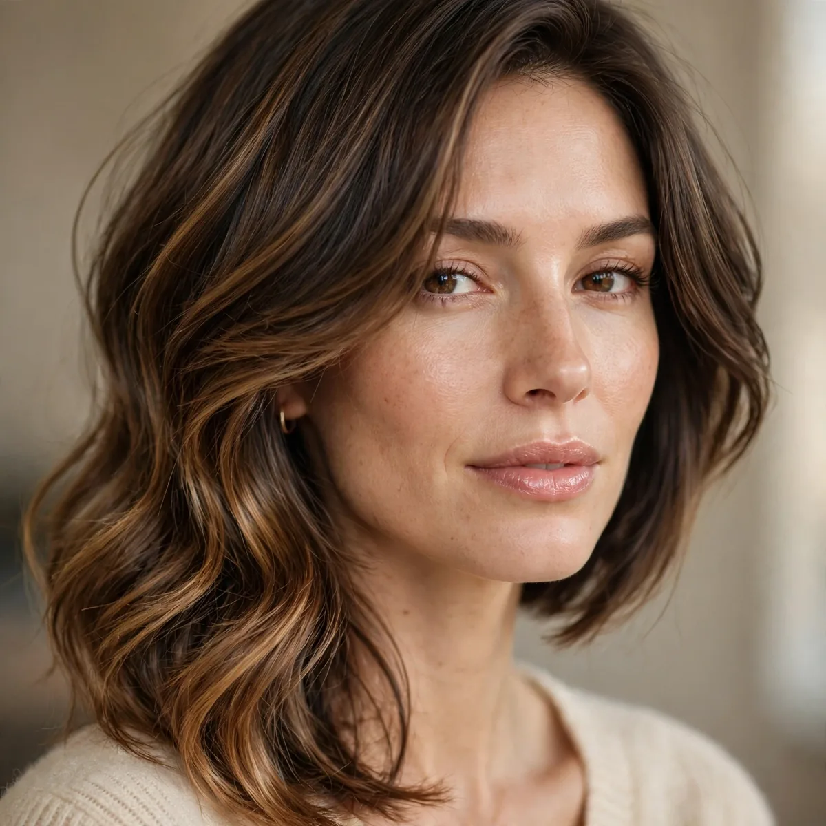 Asymmetrical lob haircut