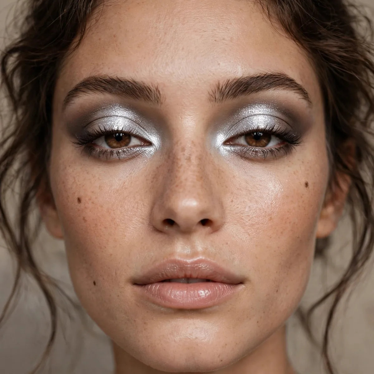 Silver halo eyeshadow look