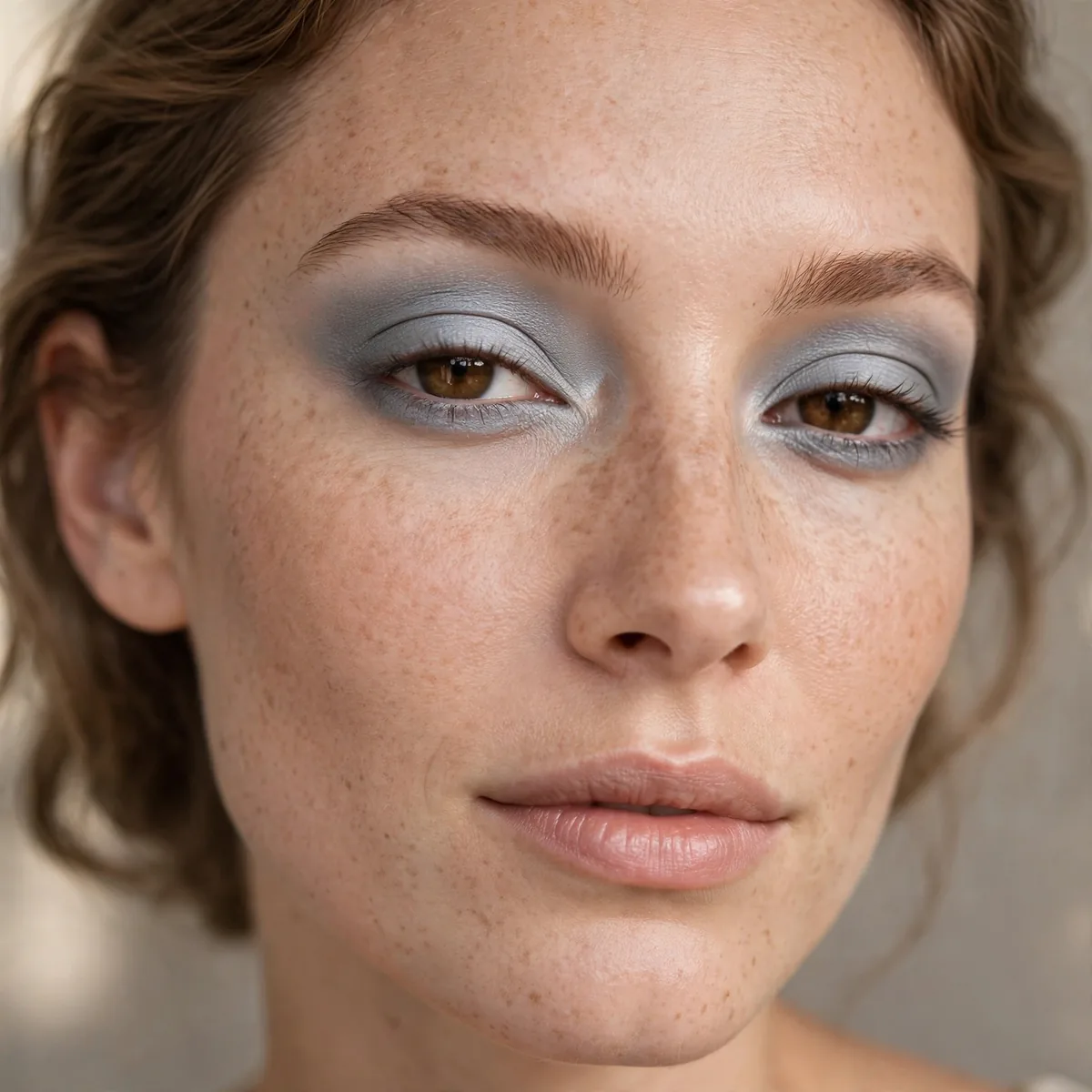 Matte silver gray eyeshadow