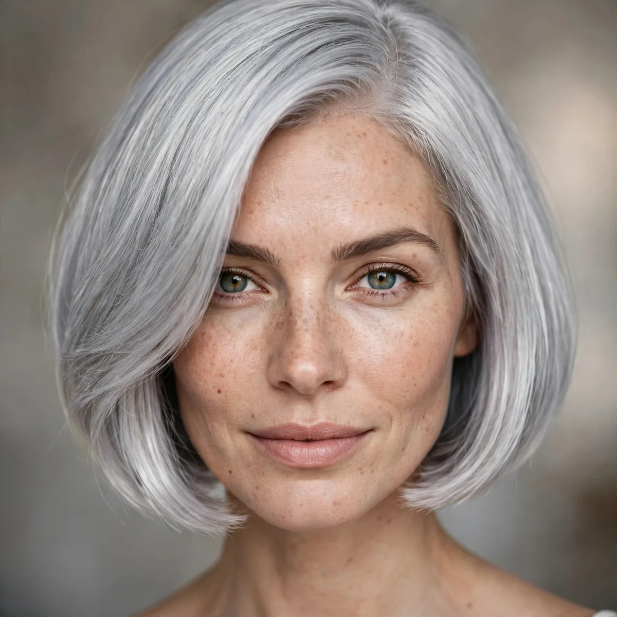 Silver bob haircut