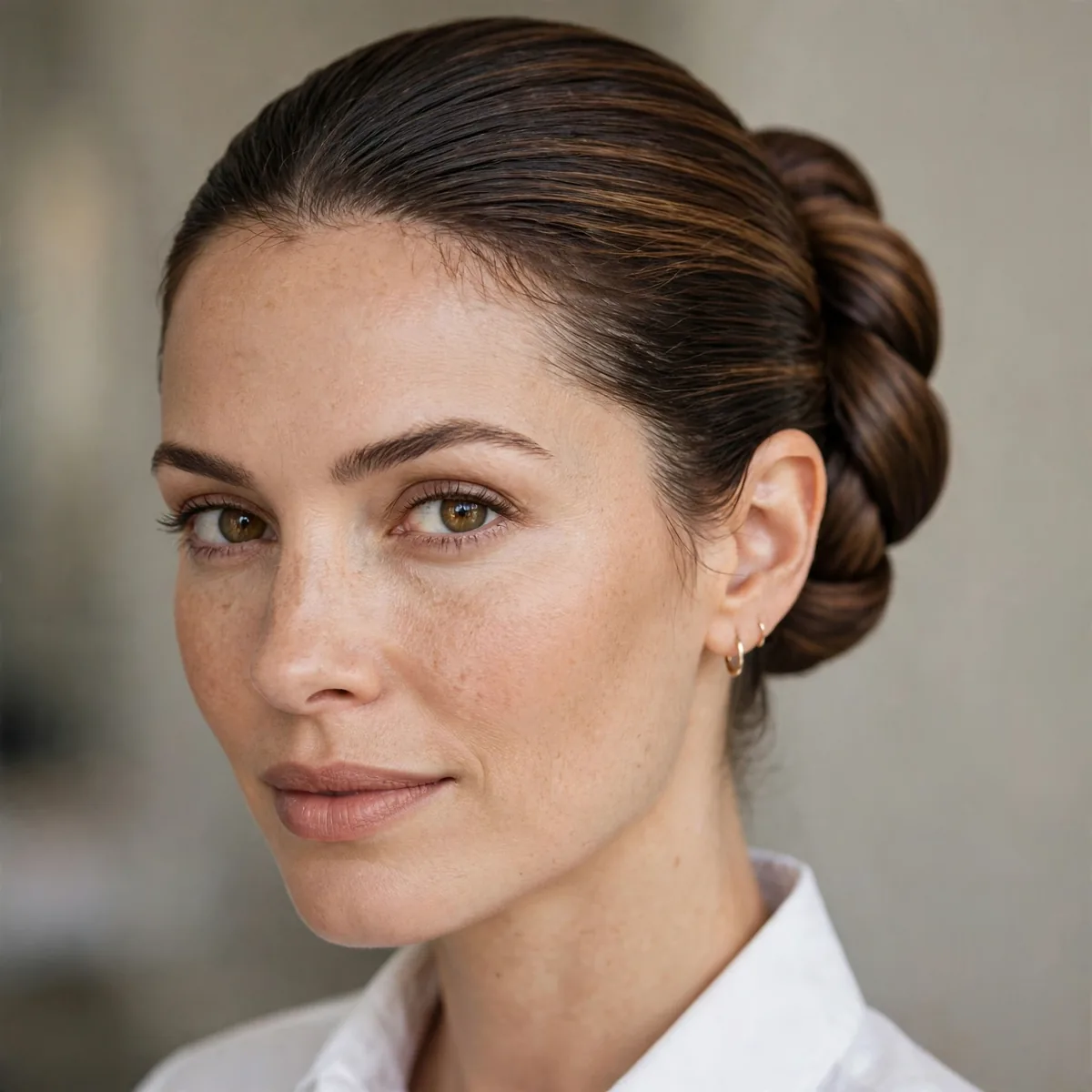 Twisted sleek bun for the office