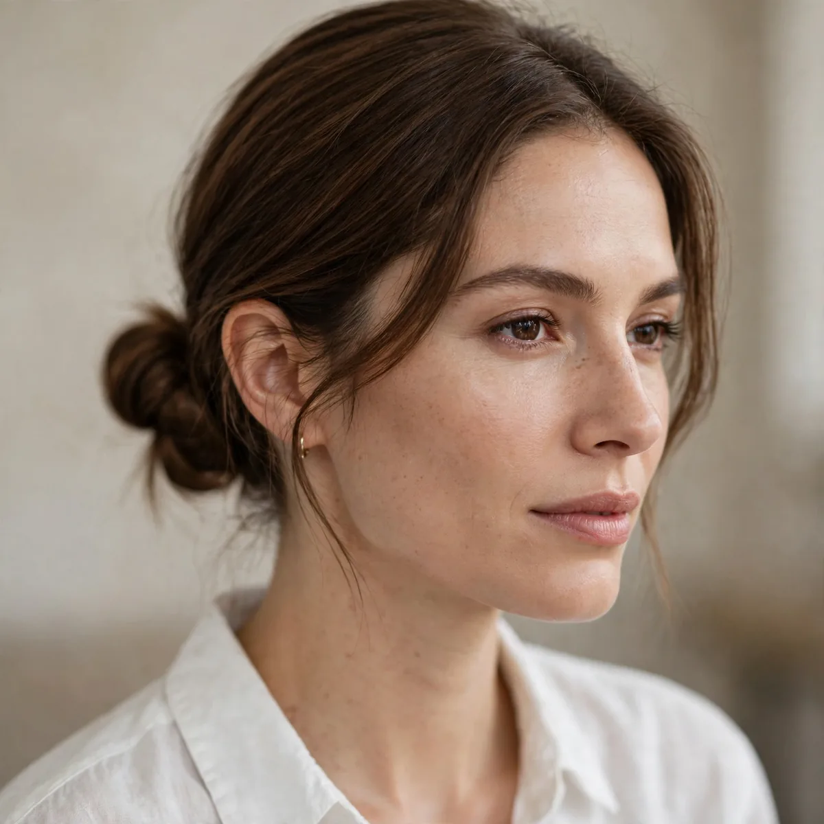 Minimalist low knot bun for work