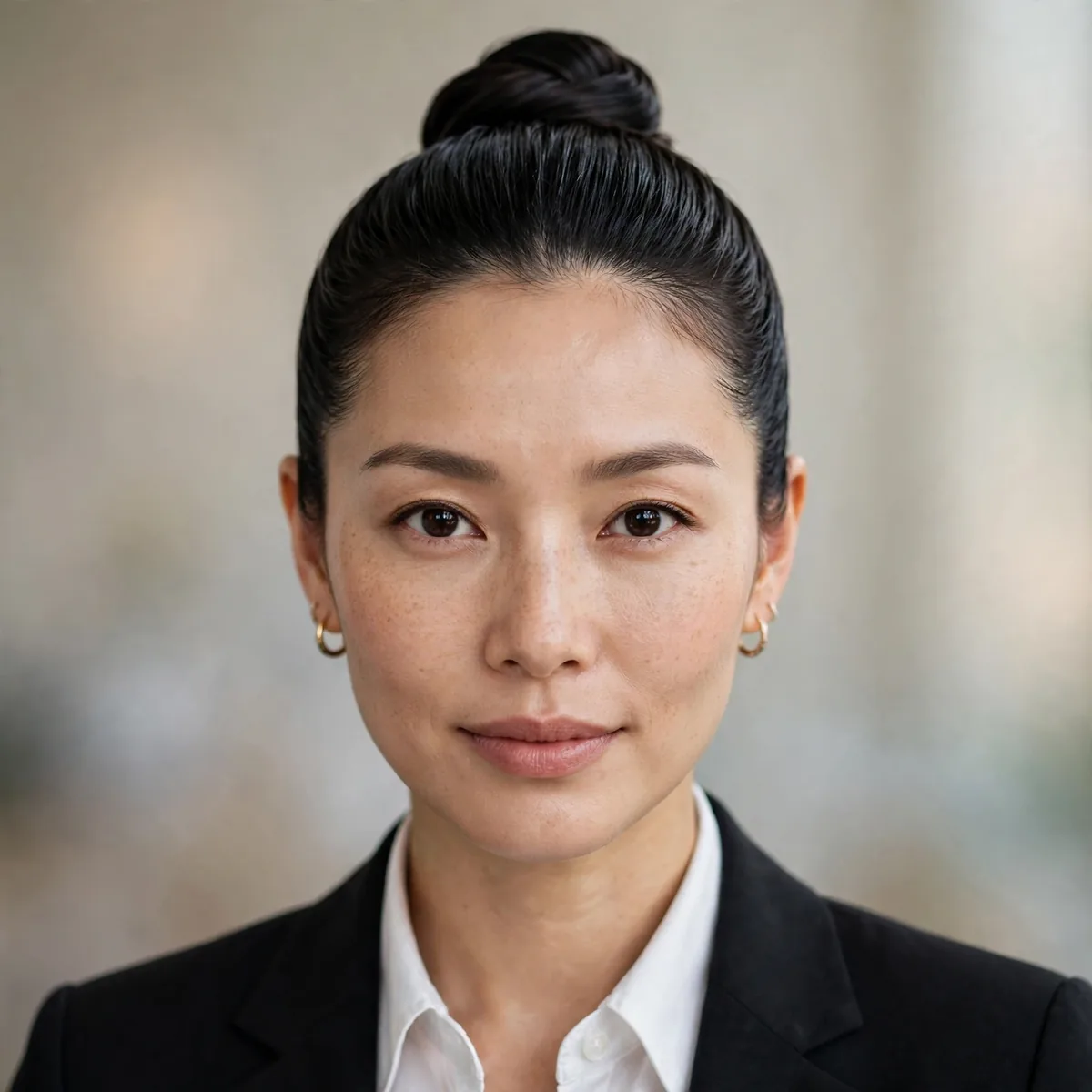 Polished sleek top knot for the office