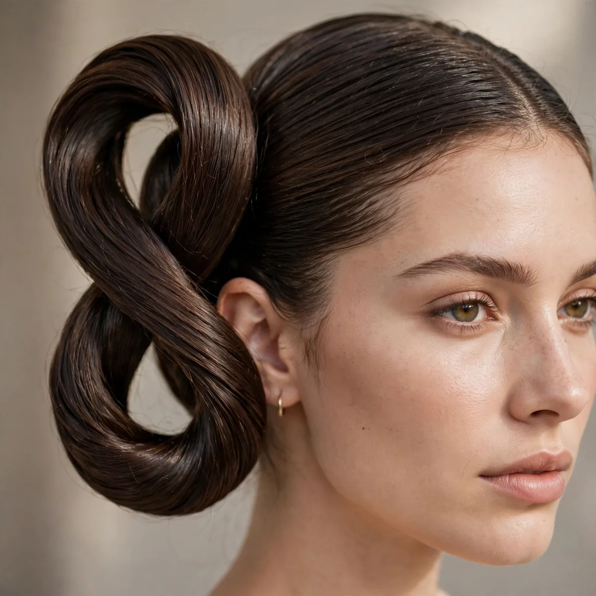 Figure-eight infinity sleek bun