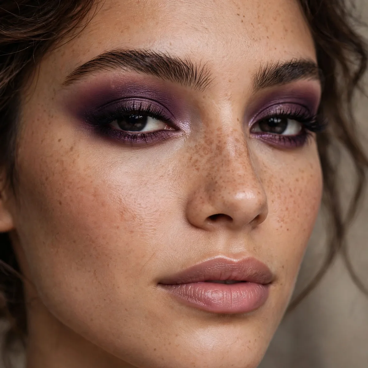 Plum smokey eye makeup