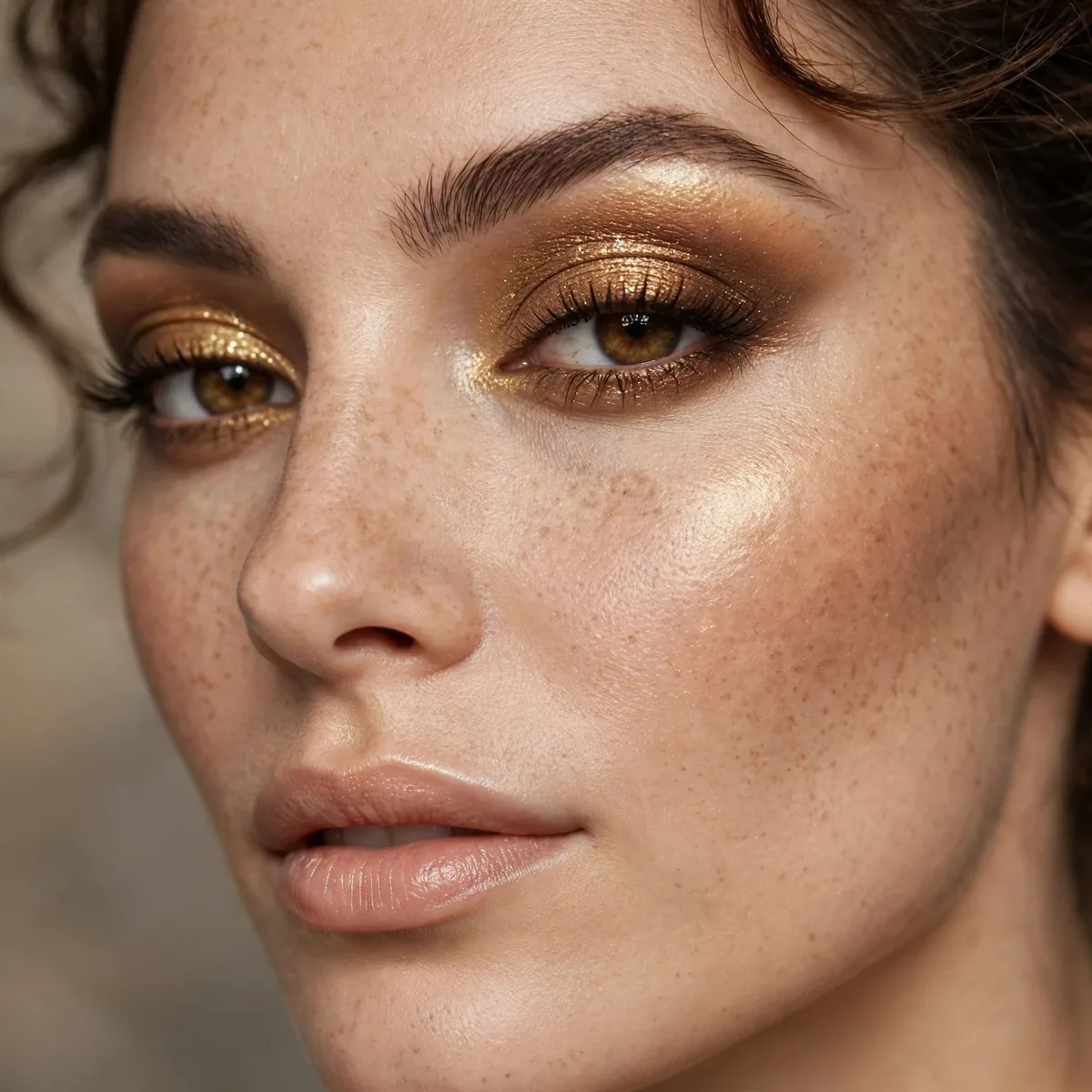 Golden smokey eye luxurious look