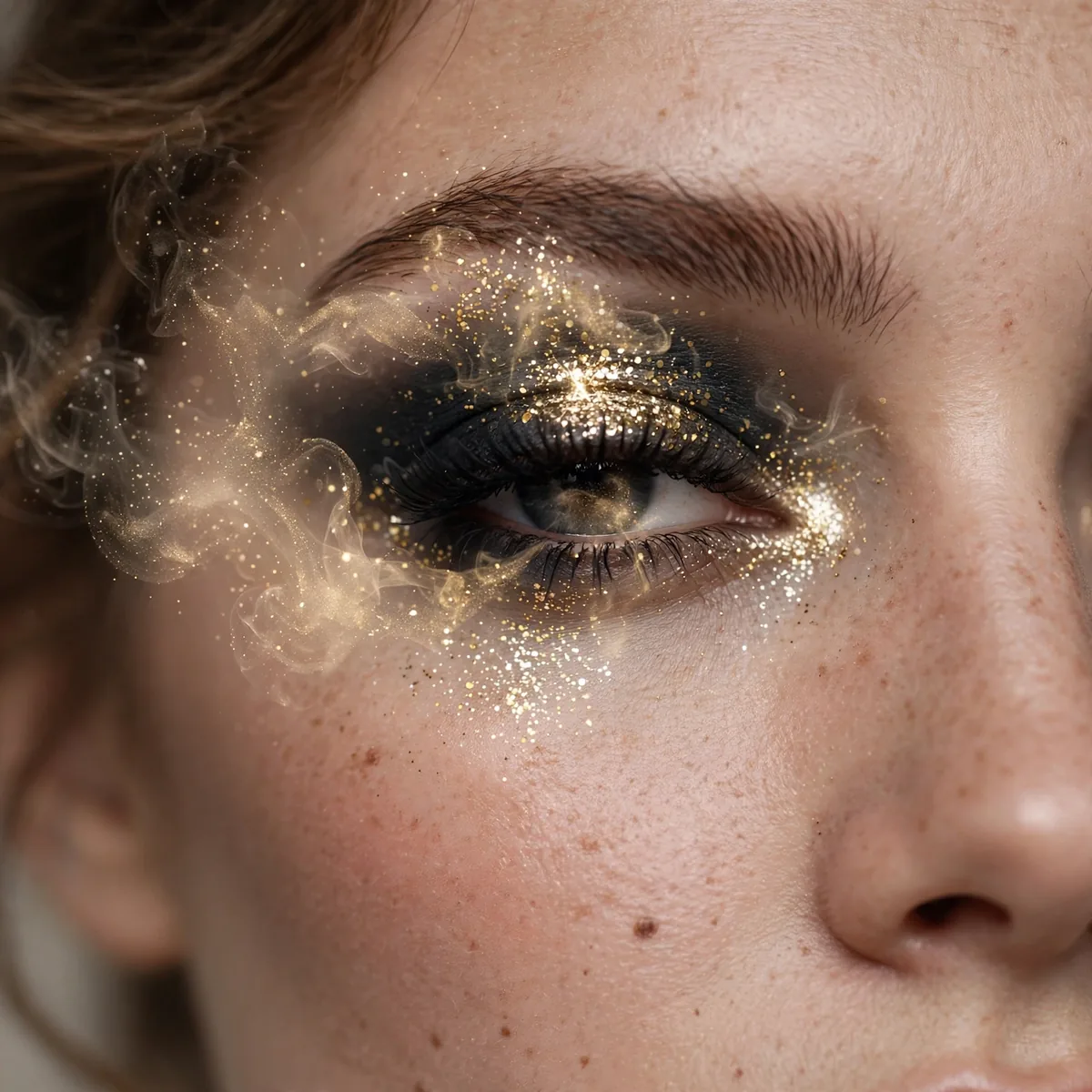 Glitter over smokey eye