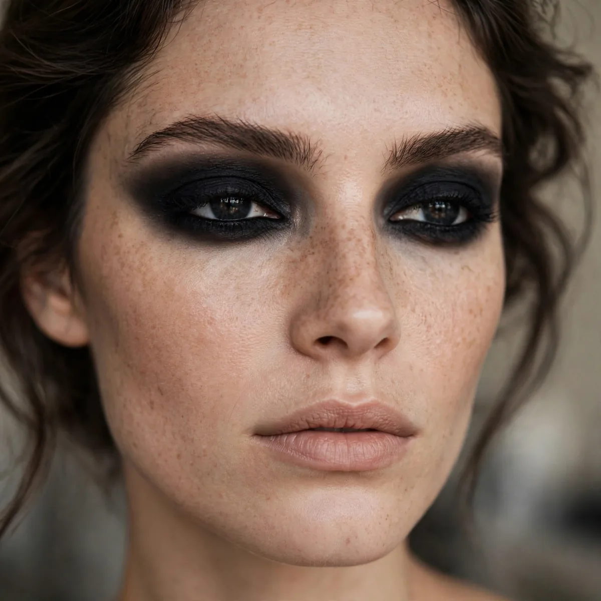 Matte black intense smokey eye