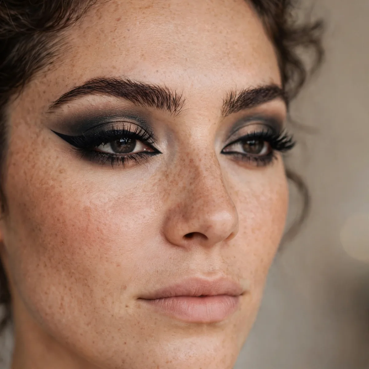 Smokey eye with winged liner