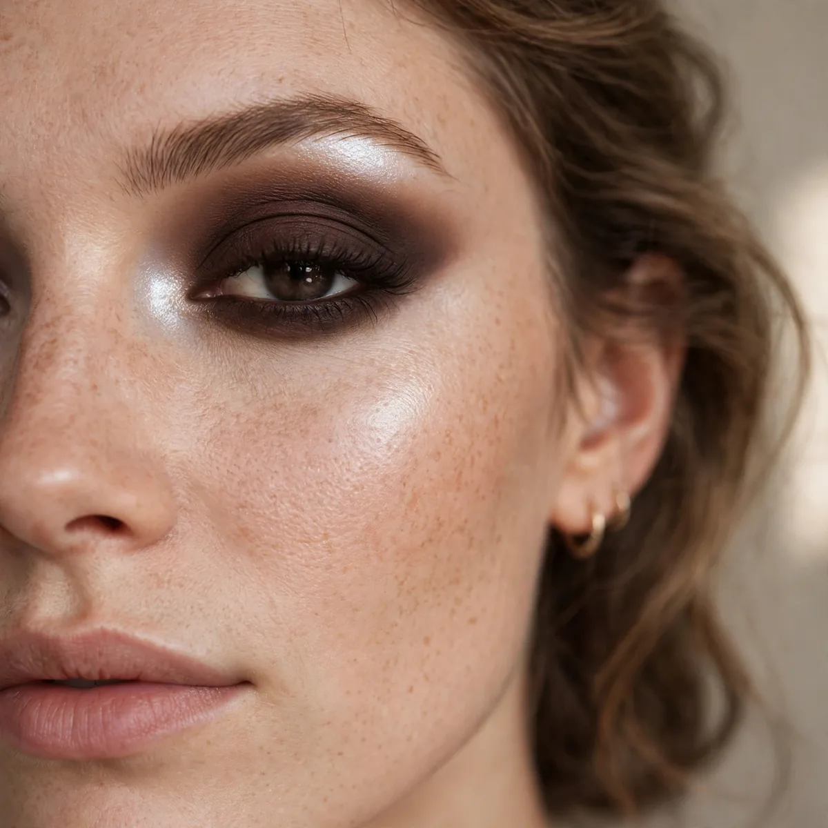 Close-up of Chocolate Matte Smokey featuring dark chocolate and pearl white