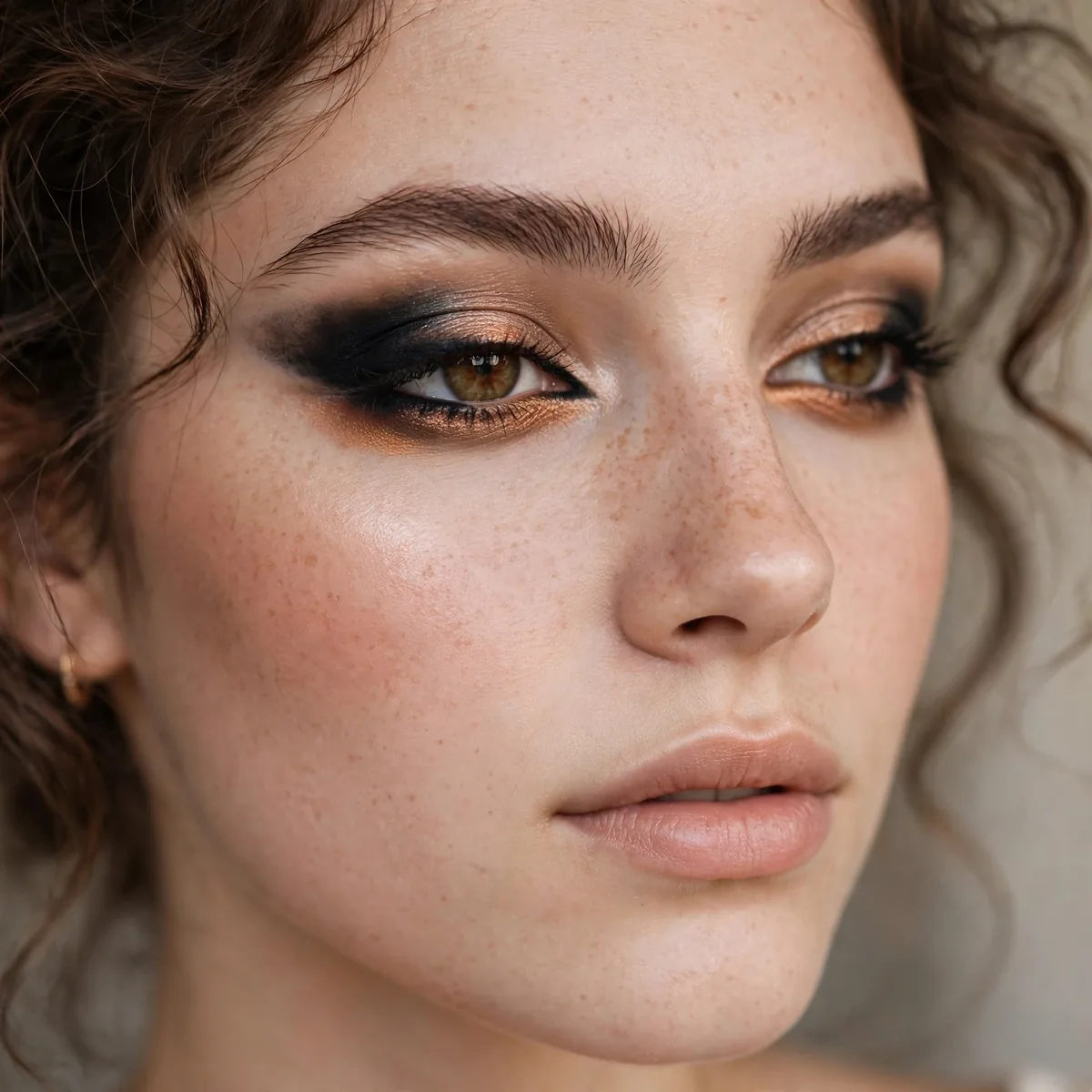 Two tone smudged eyeliner look