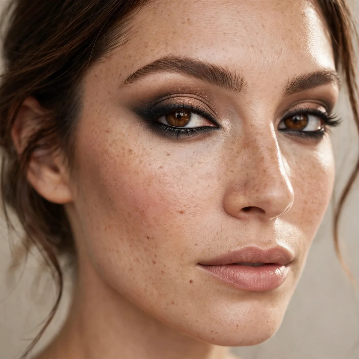Perfected smudged eyeliner technique