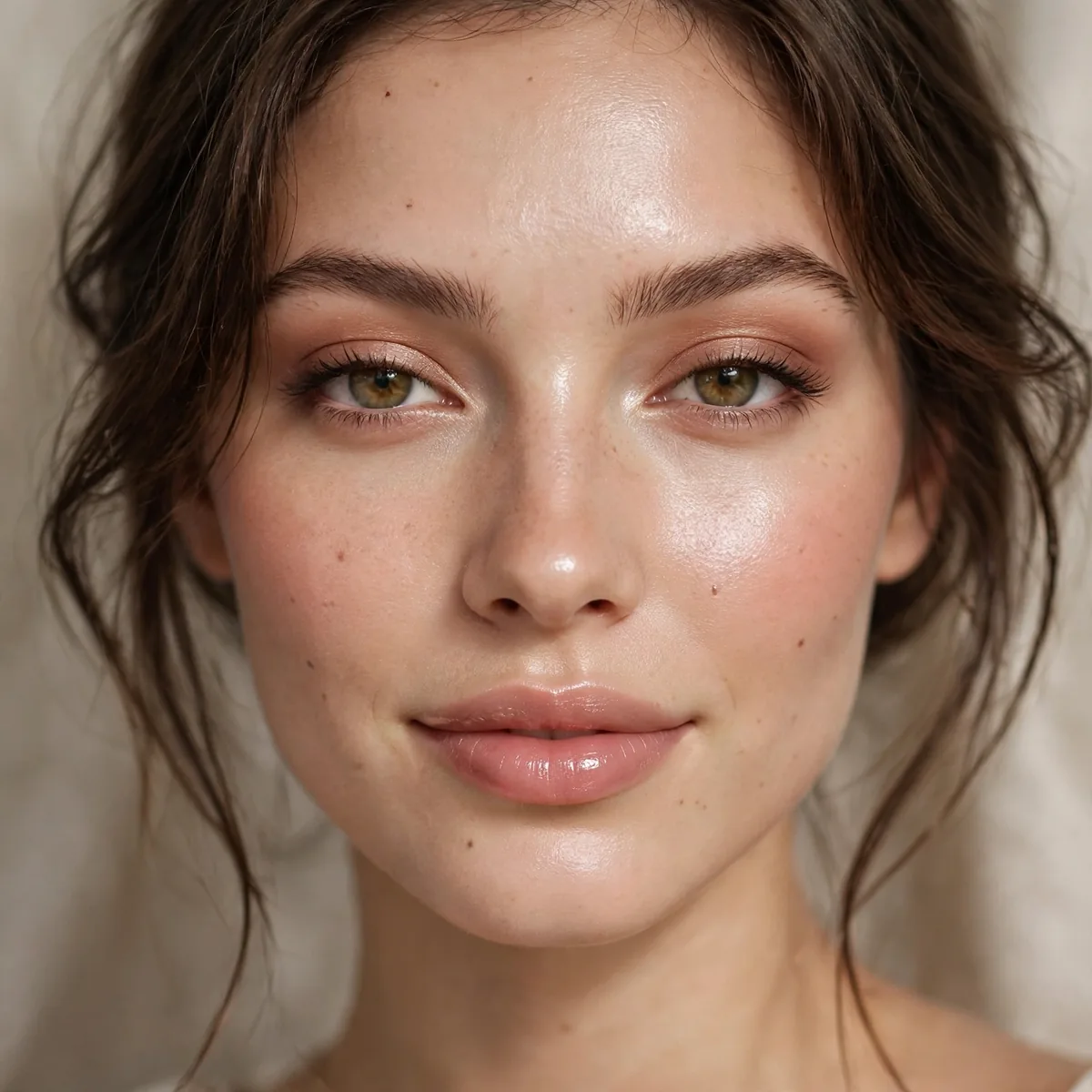 Glowing base soft glam look