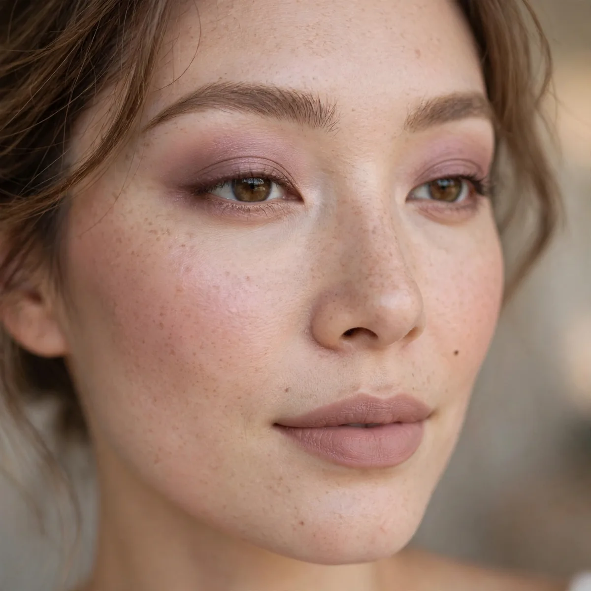 Close-up of Mauve Mist Glam featuring dusty mauve and pale mocha