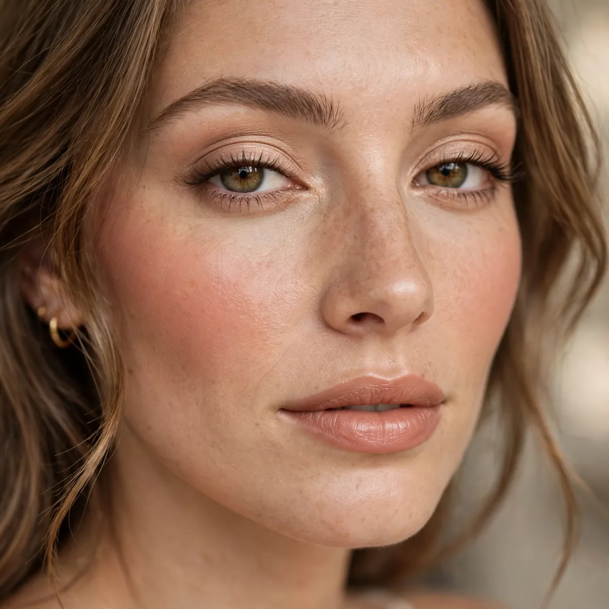 Close-up of Warm Neutral Glam featuring warm beige and warm blush