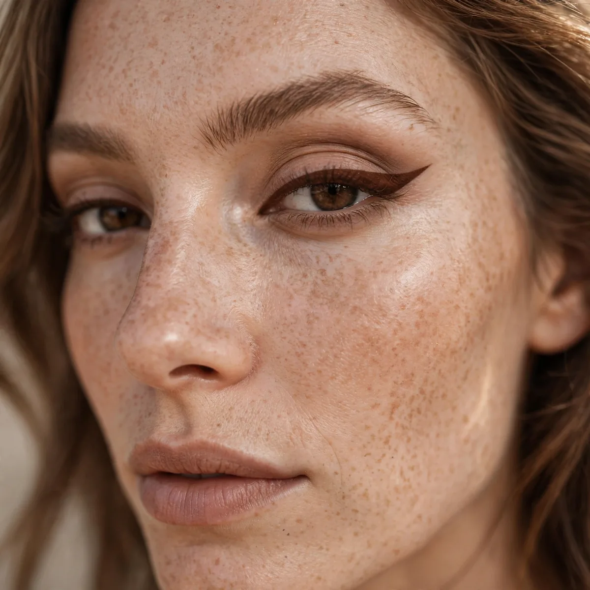 Espresso brown winged eyeliner look