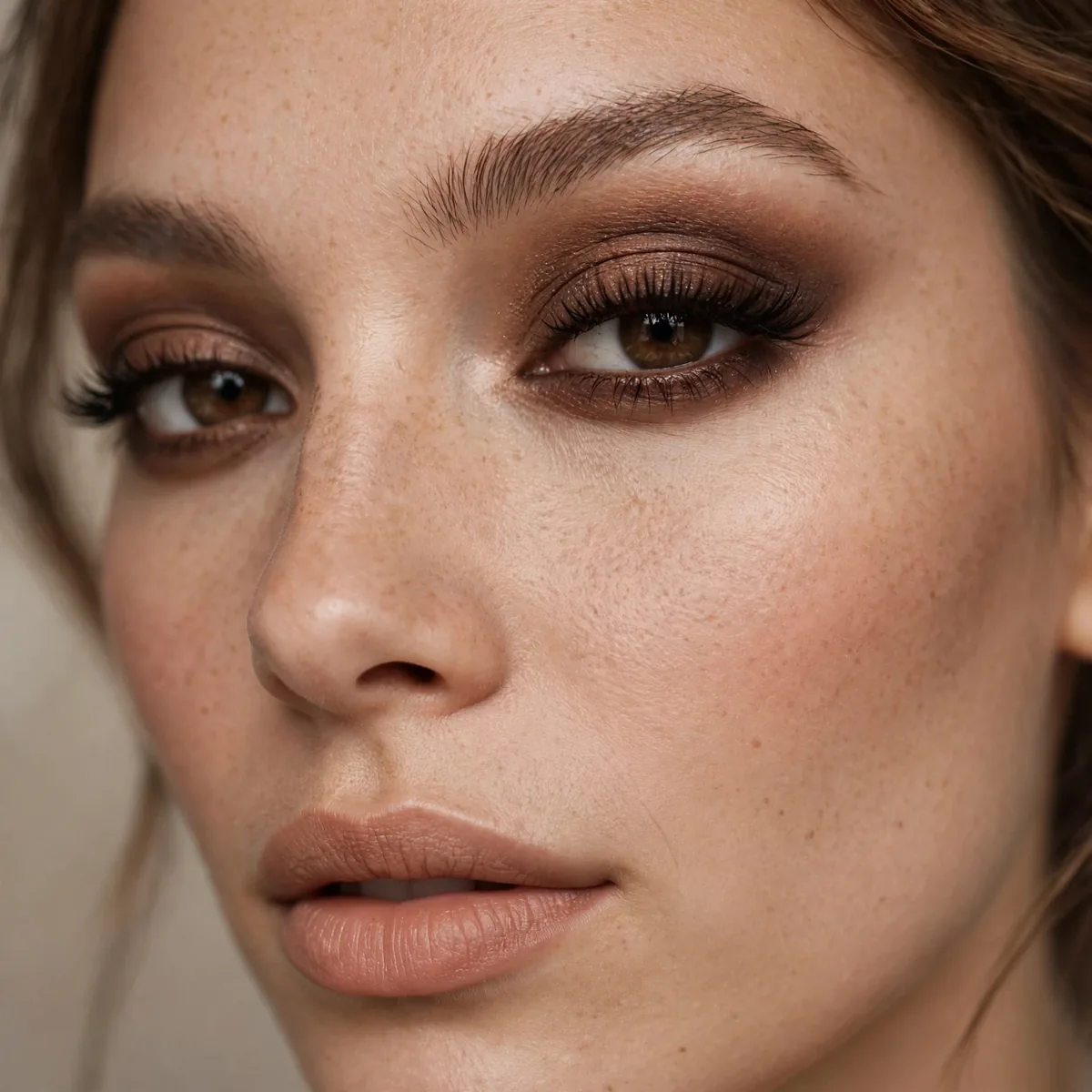 Mocha brown smokey eye makeup look