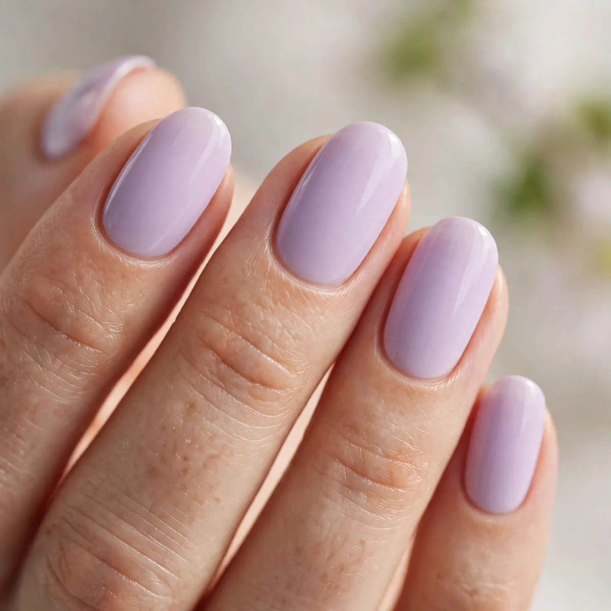 Lilac pastel spring nails