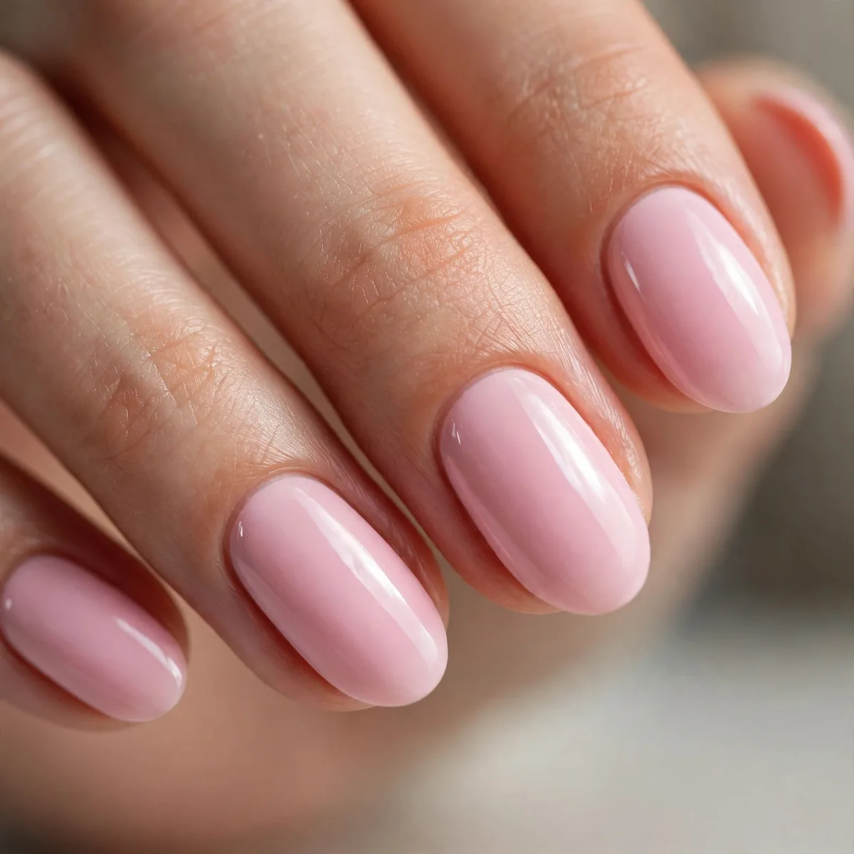 Baby pink spring nail polish