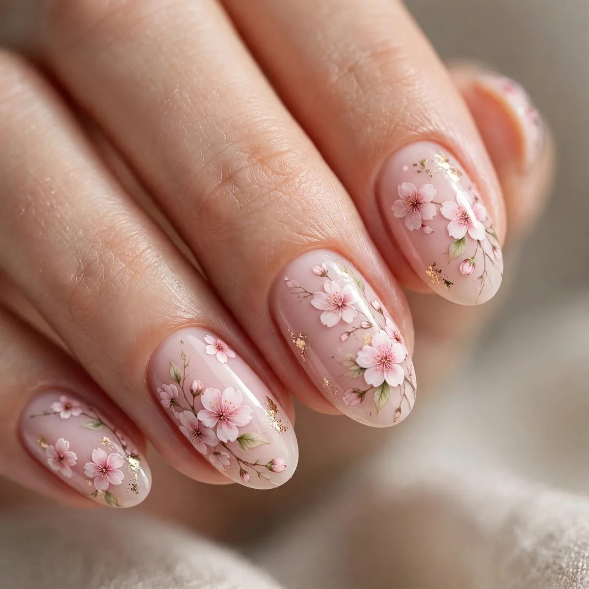 Cherry blossom nail art spring