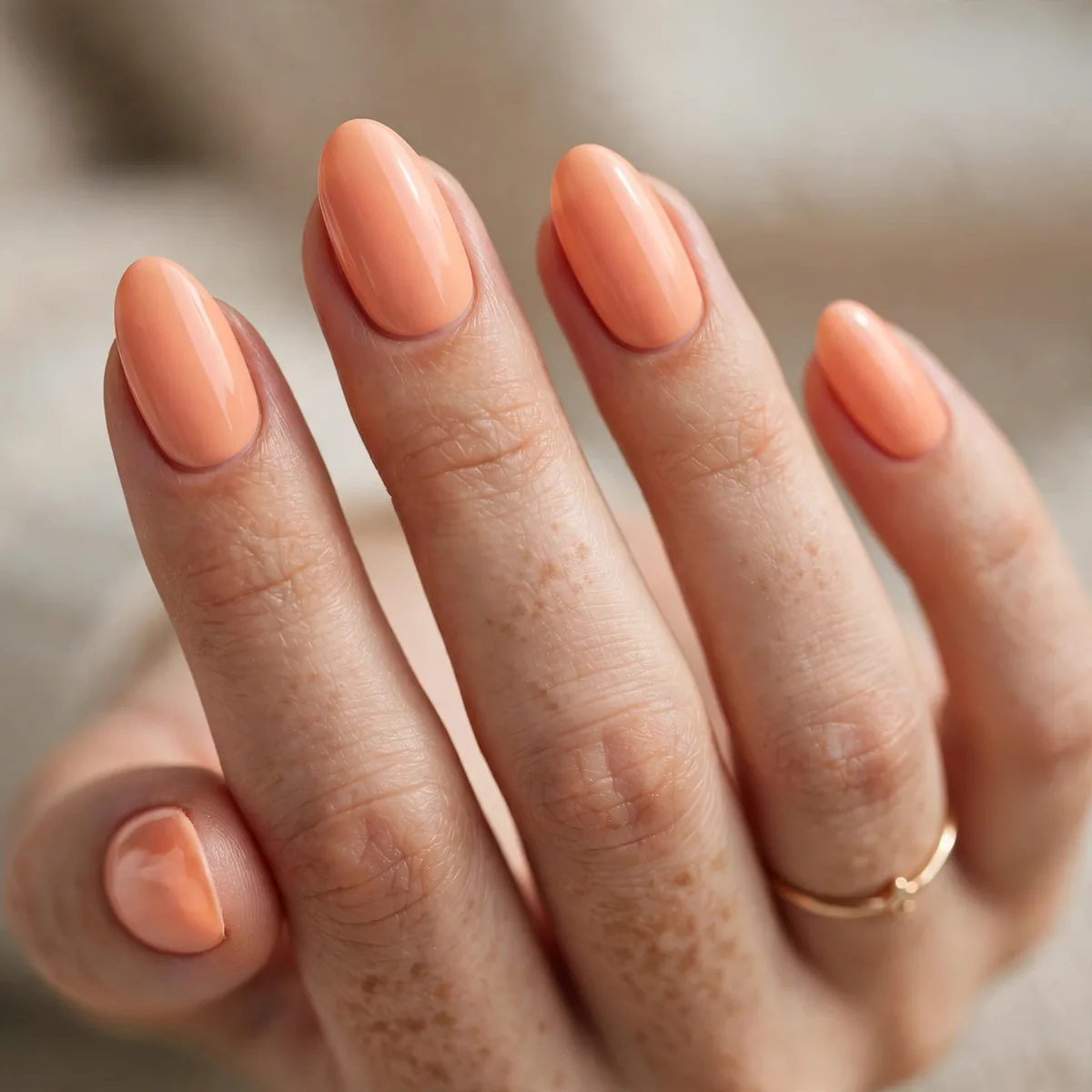 Peach sorbet spring nails