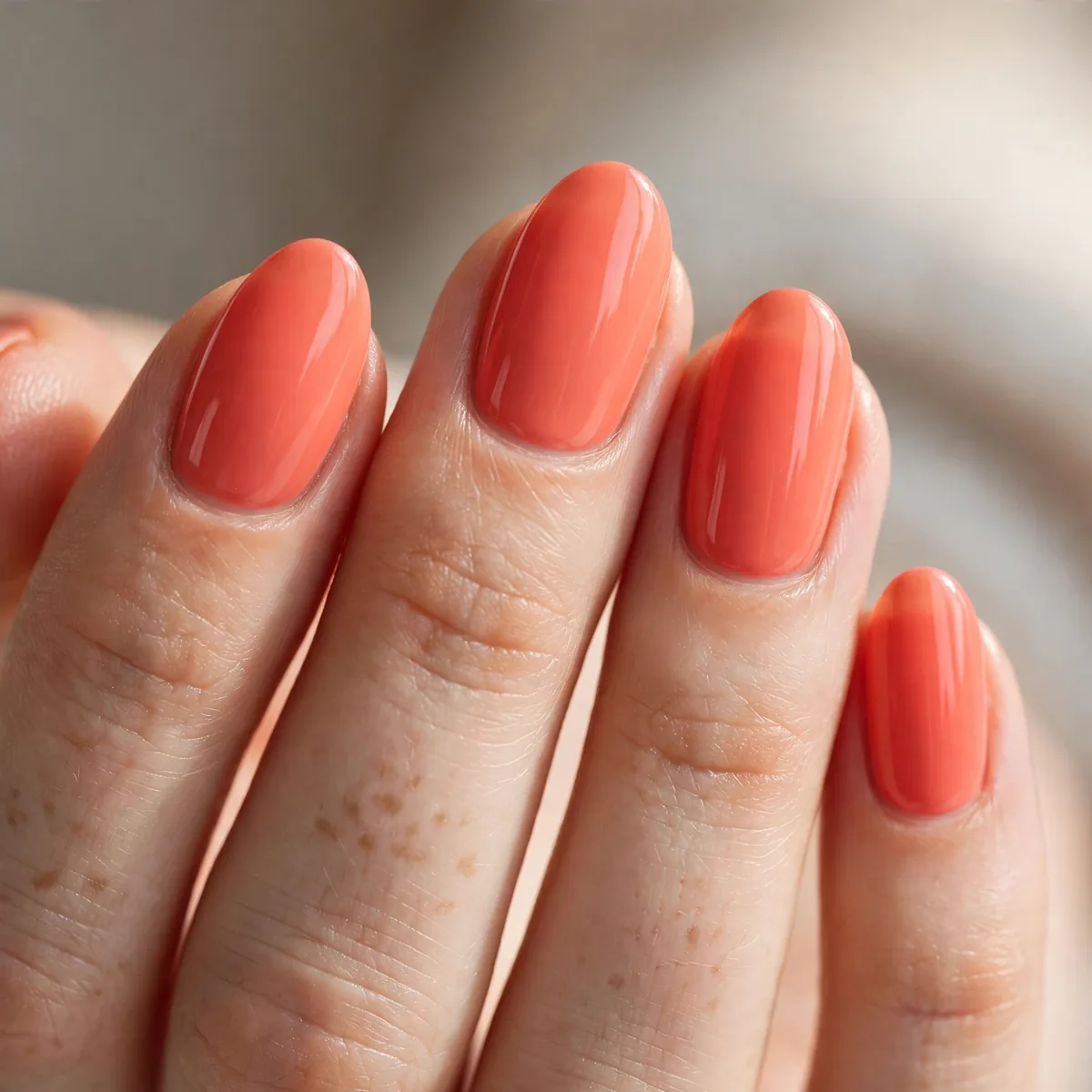 Coral spring nail polish
