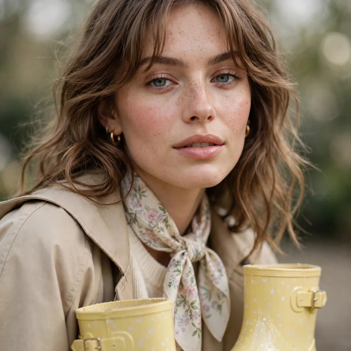 Rain boots styled for spring