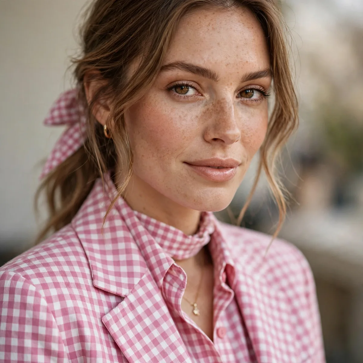 Gingham print spring outfit