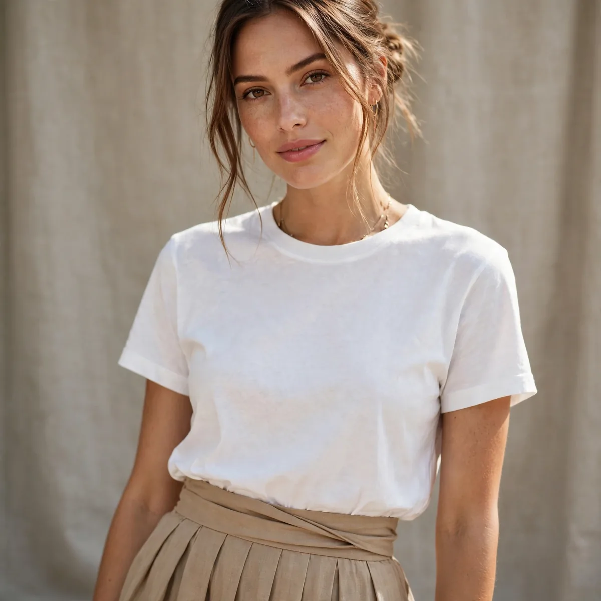 Midi skirt with t-shirt