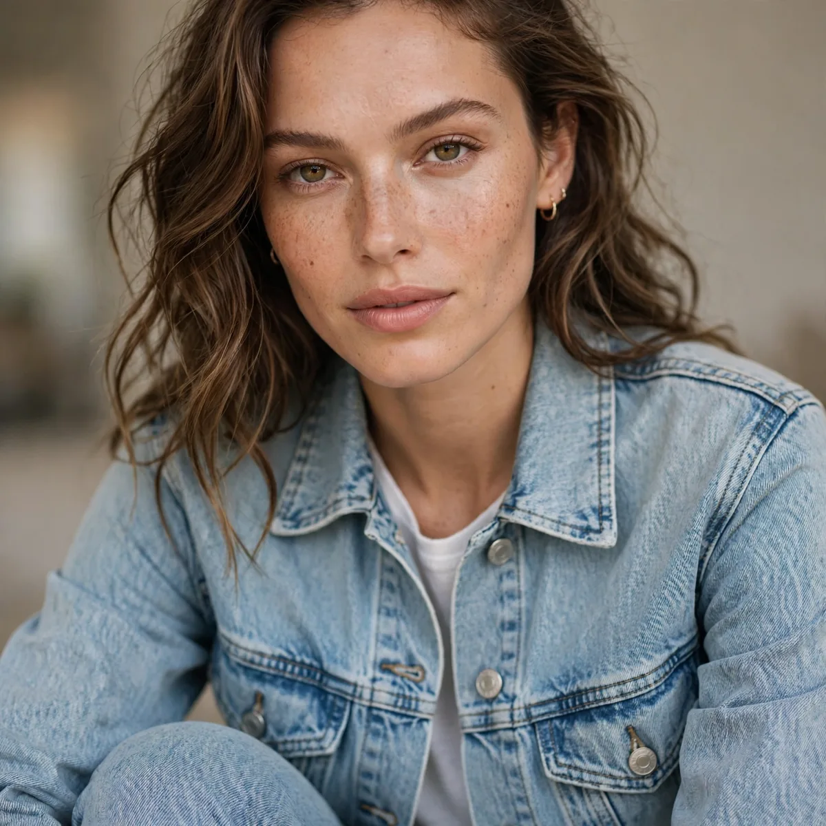 Light wash denim jacket and jeans