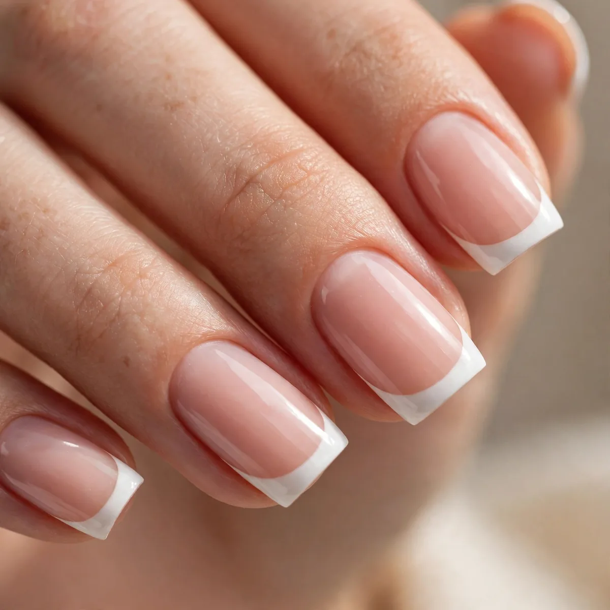French manicure on square nails