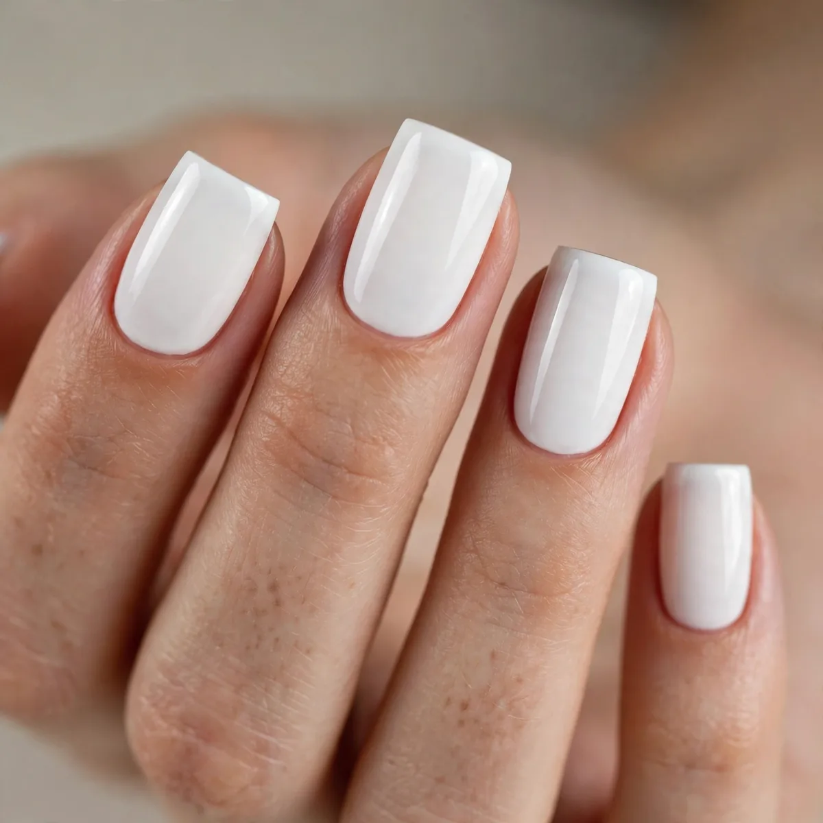 Bright white square nails