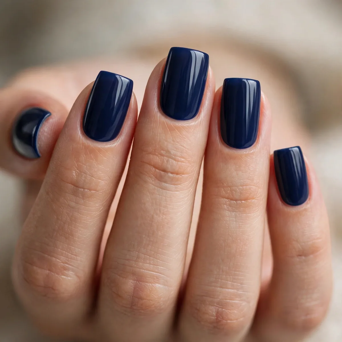 Navy blue square nails