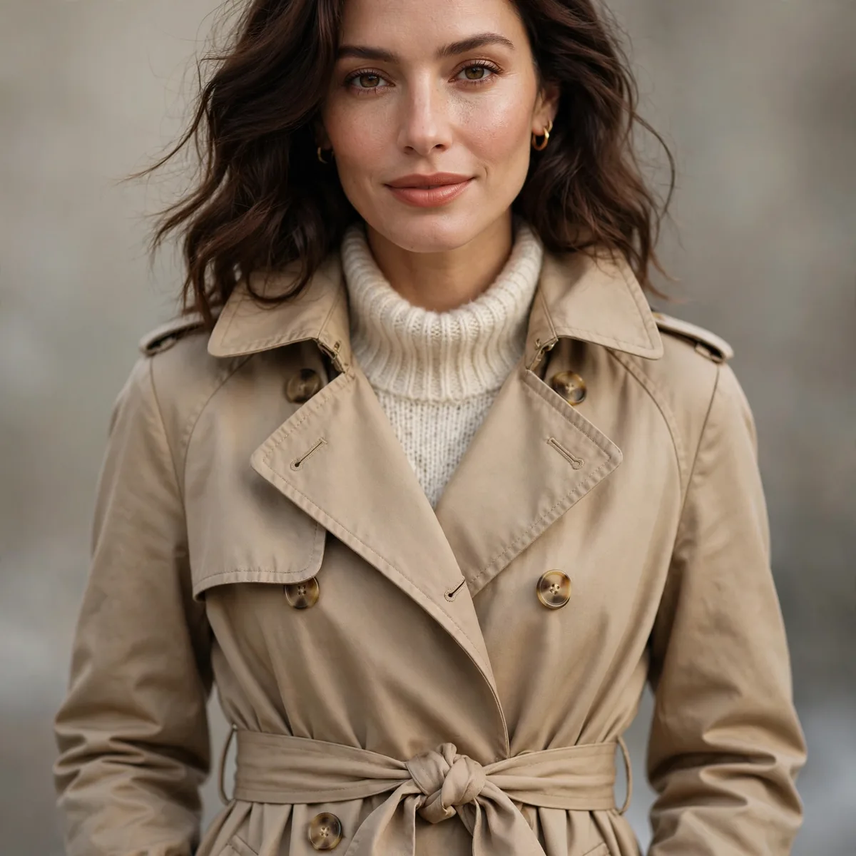 Belted trench coat winter styling