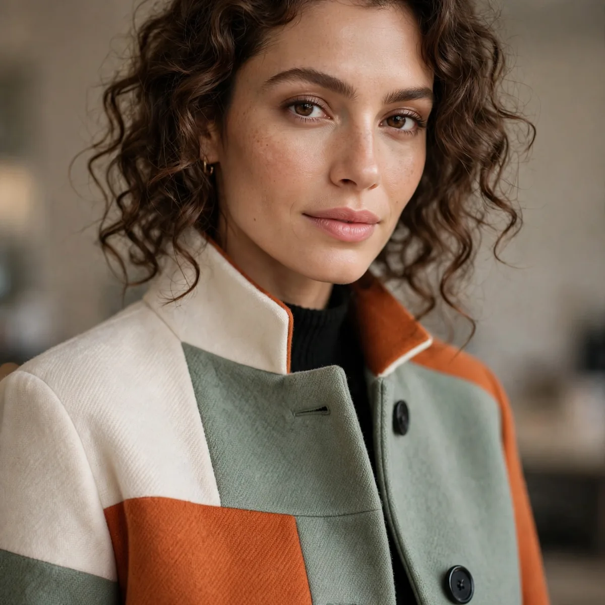 Color block coat design