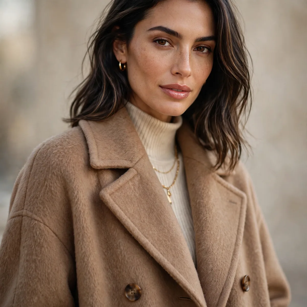Floor length maxi wool coat