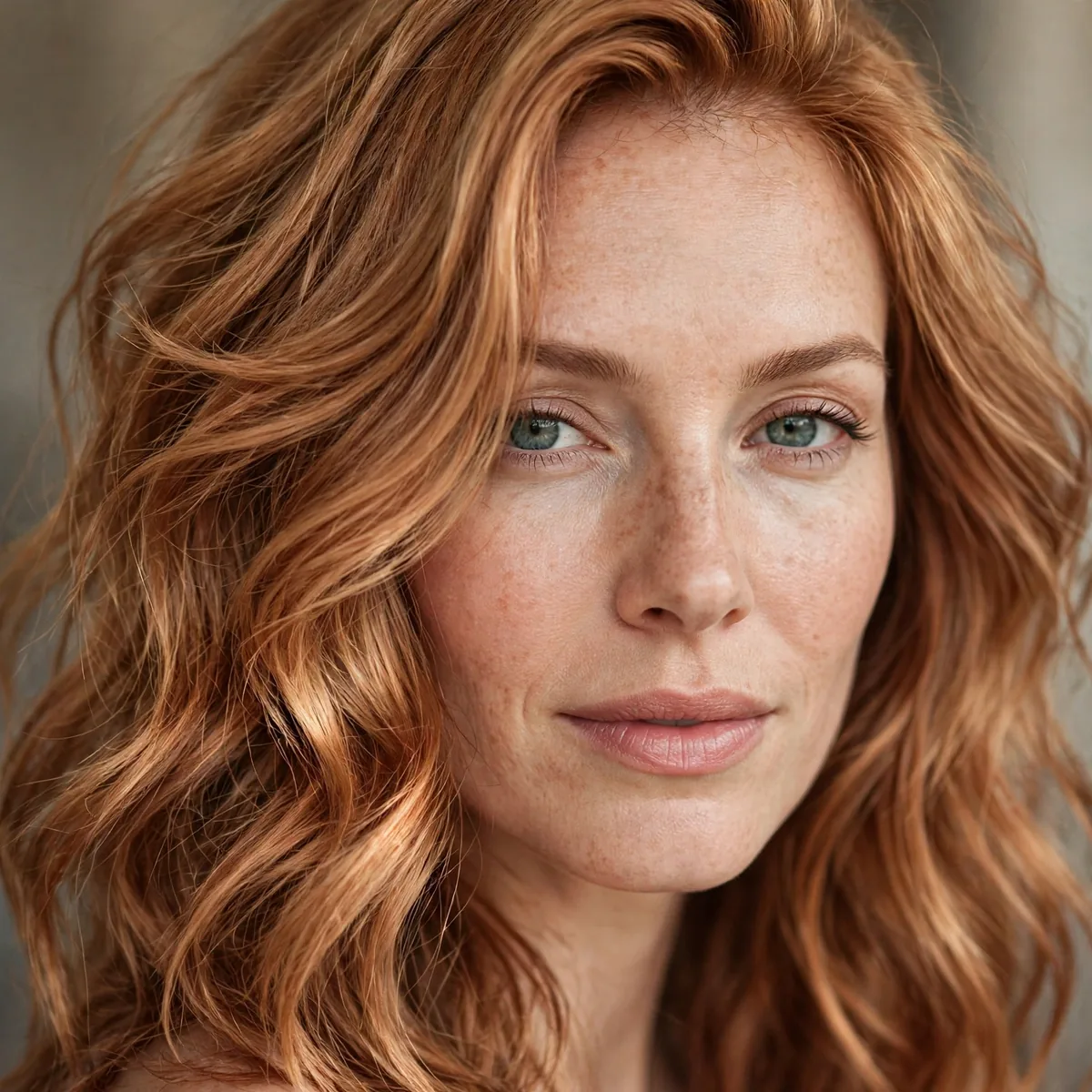 Deep strawberry blonde with rich copper