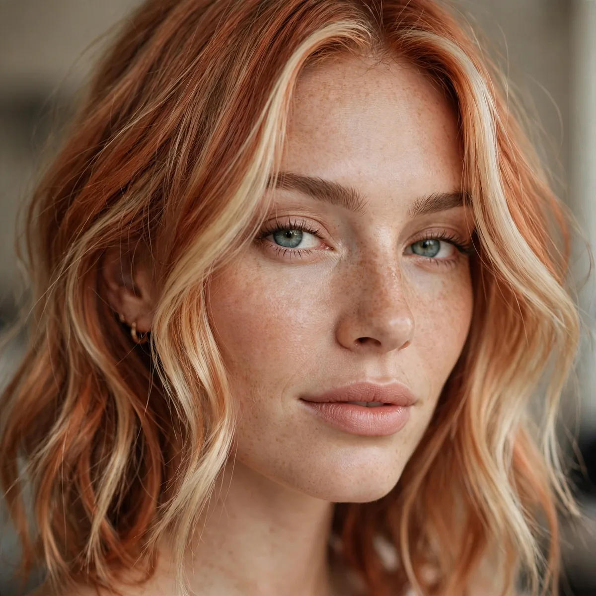 Strawberry blonde money piece