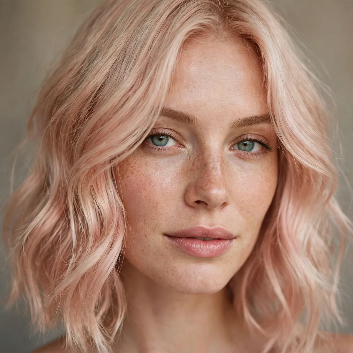 Pastel strawberry blonde hair