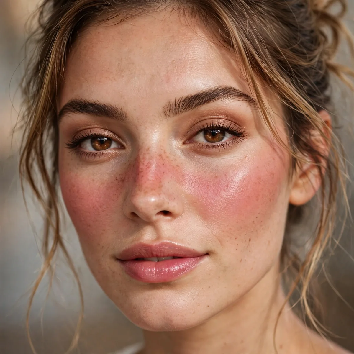 Sunburn blush across nose