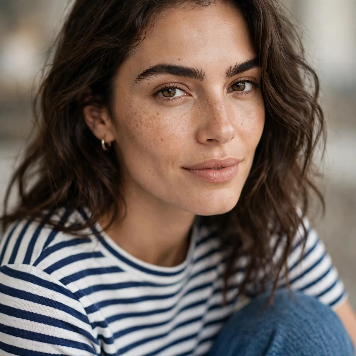 Breton striped top with jeans