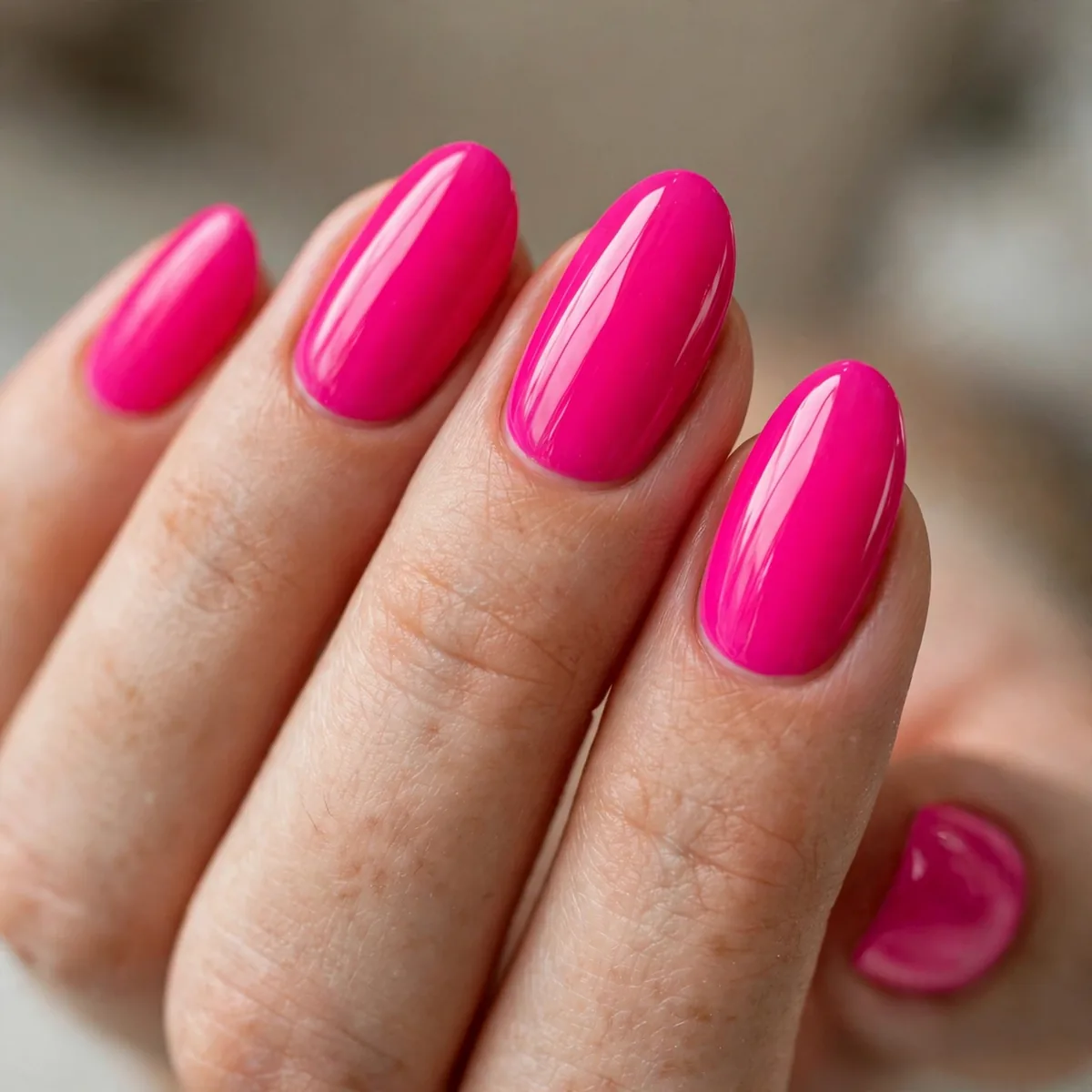 Hot pink summer nails