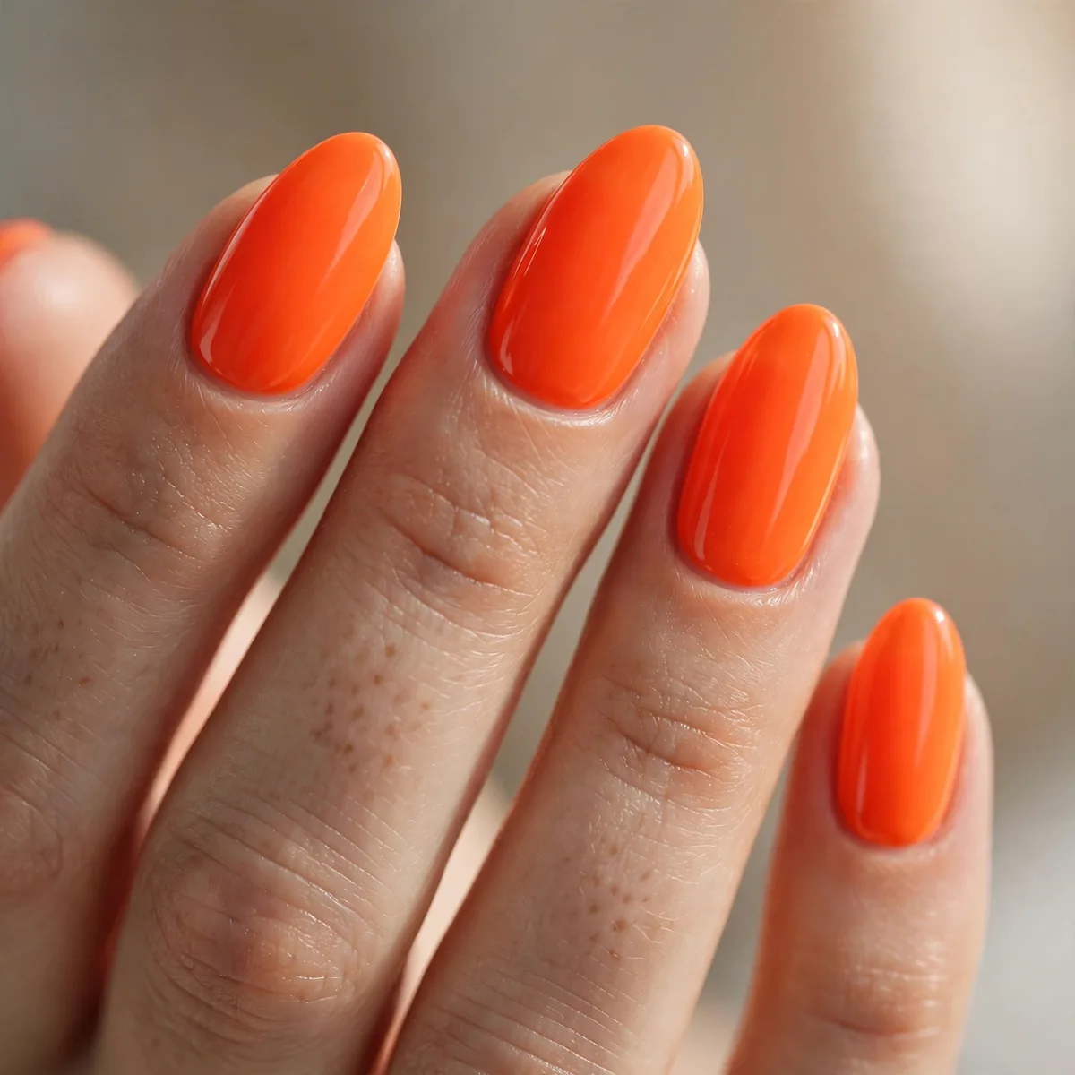 Neon orange summer nails