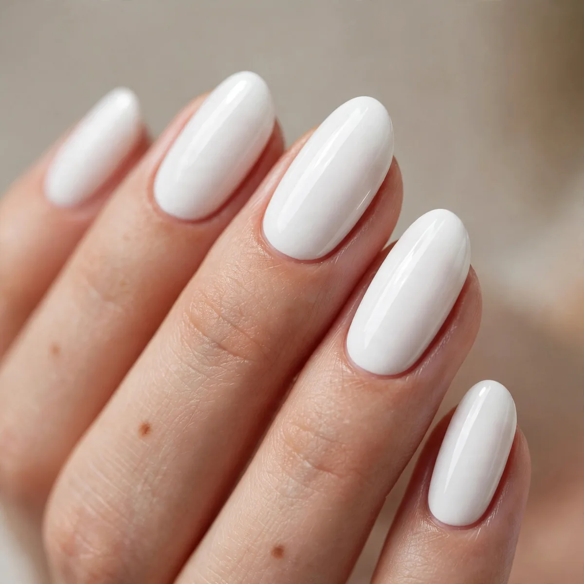 Crisp white summer nails