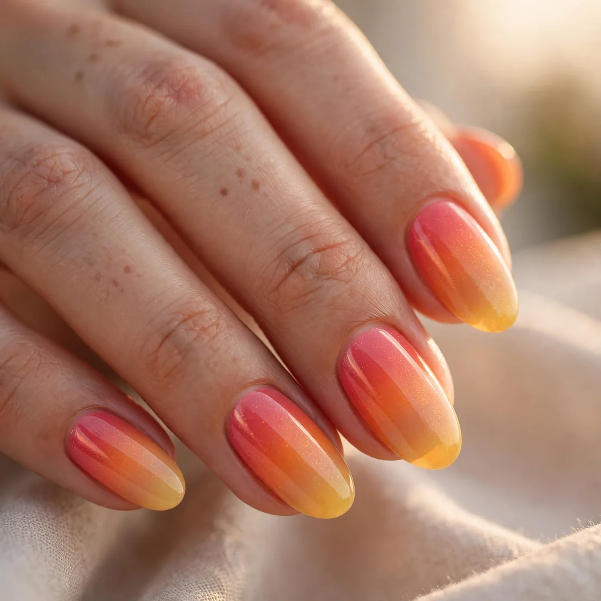 Sunset ombre summer nails