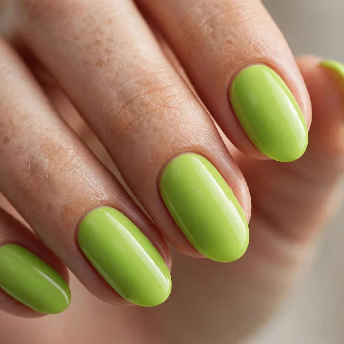 Lime green summer nail polish