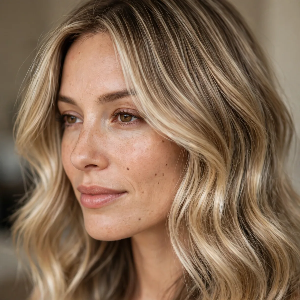 Champagne blonde highlights