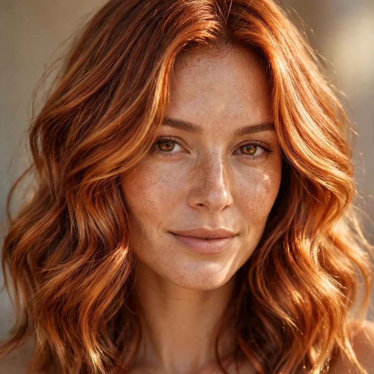 Warm copper sunkissed highlights